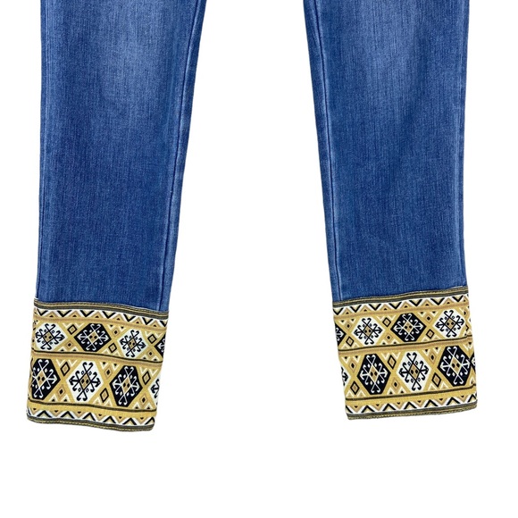 SOFT SURROUNDINGS Ankle Jeans Geometric Chambray, Pull On - Picture 4 of 8